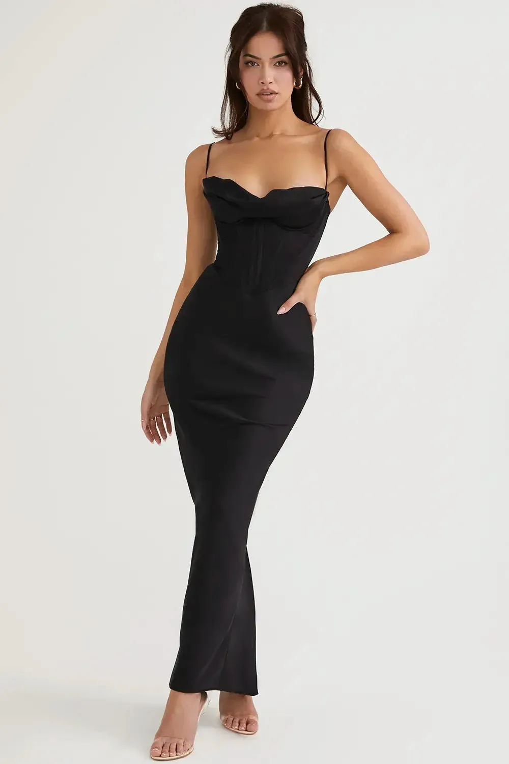 Satin Maxi Bodycon Dress