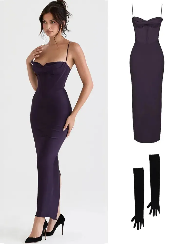 Satin Maxi Bodycon Dress