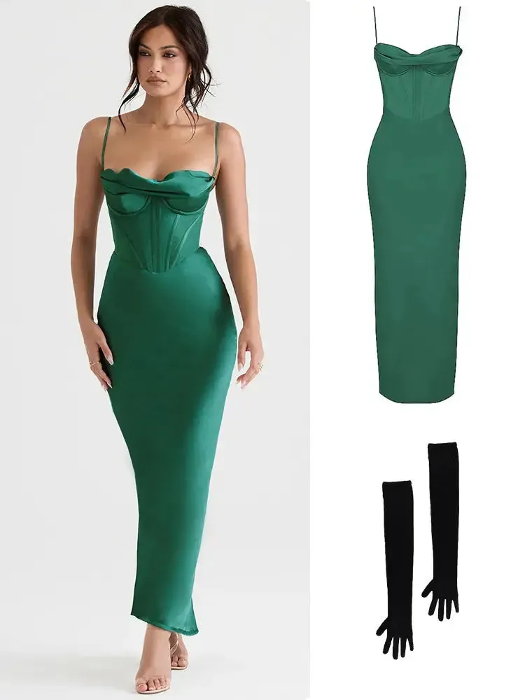 Satin Maxi Bodycon Dress