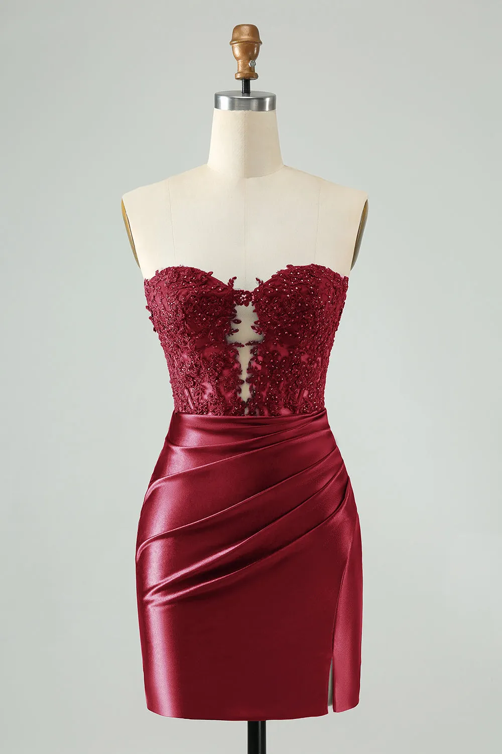 Sexy Bodycon Fuchsia Sweetheart Corset Hollow Out Beaded Short Homecoming Dress