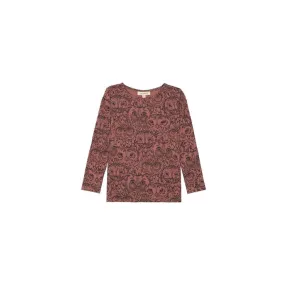 SGBella L/S Baby Blouse Owl - Dark Red (Burlwood)