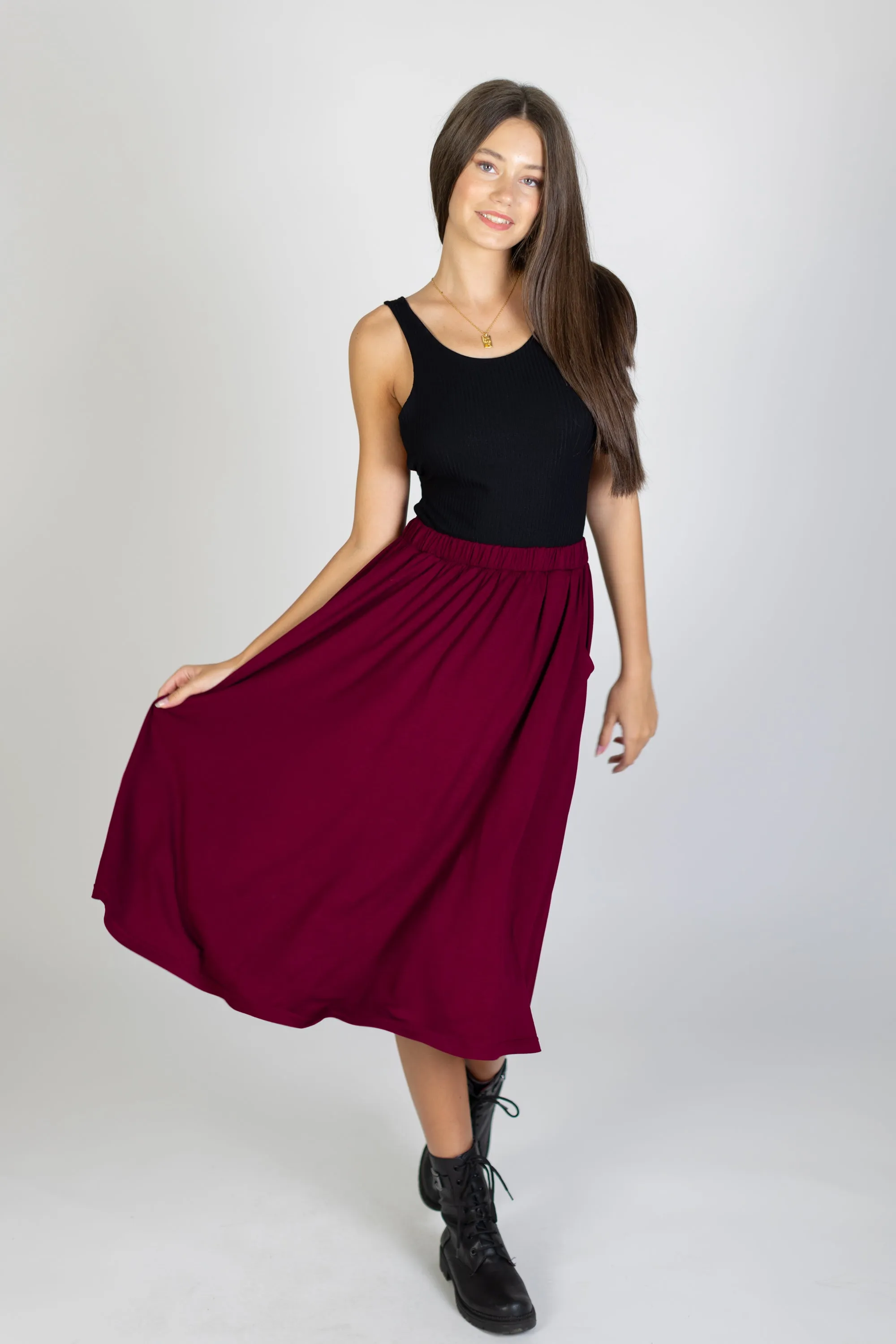 Skirt Serena Wine Red