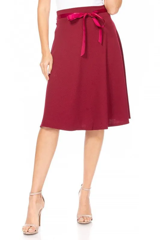 Solid A-line Skirt