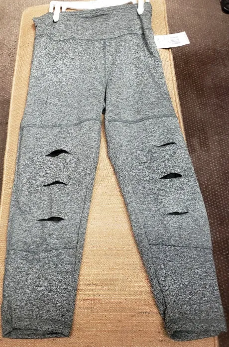 Story -- Women's Poly Fashion Leggings with Cutouts -- Grey