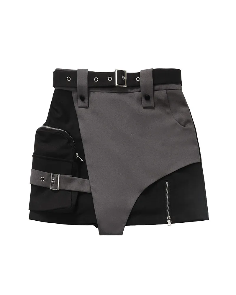 Techwear Sweet Girl Top And Cargo Skirt Set（Sold Separately）