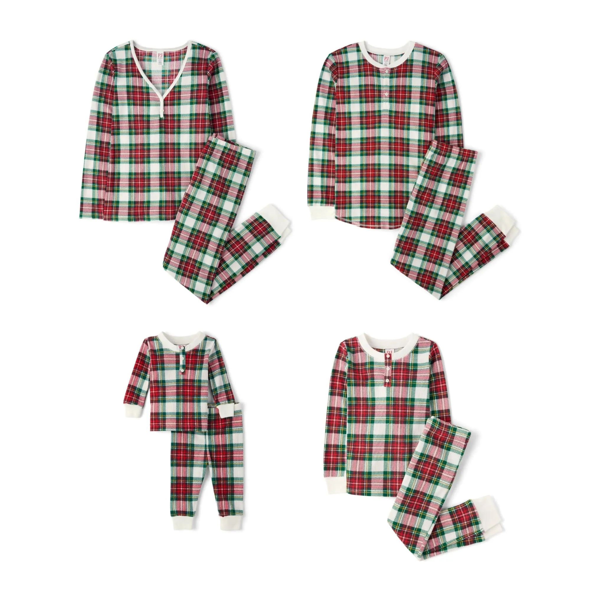 The Children's Place Baby Men's Family Matching, Thermal Pajamas Sets, Red Tartan Plaid-Adult Dad, Large (Adult)