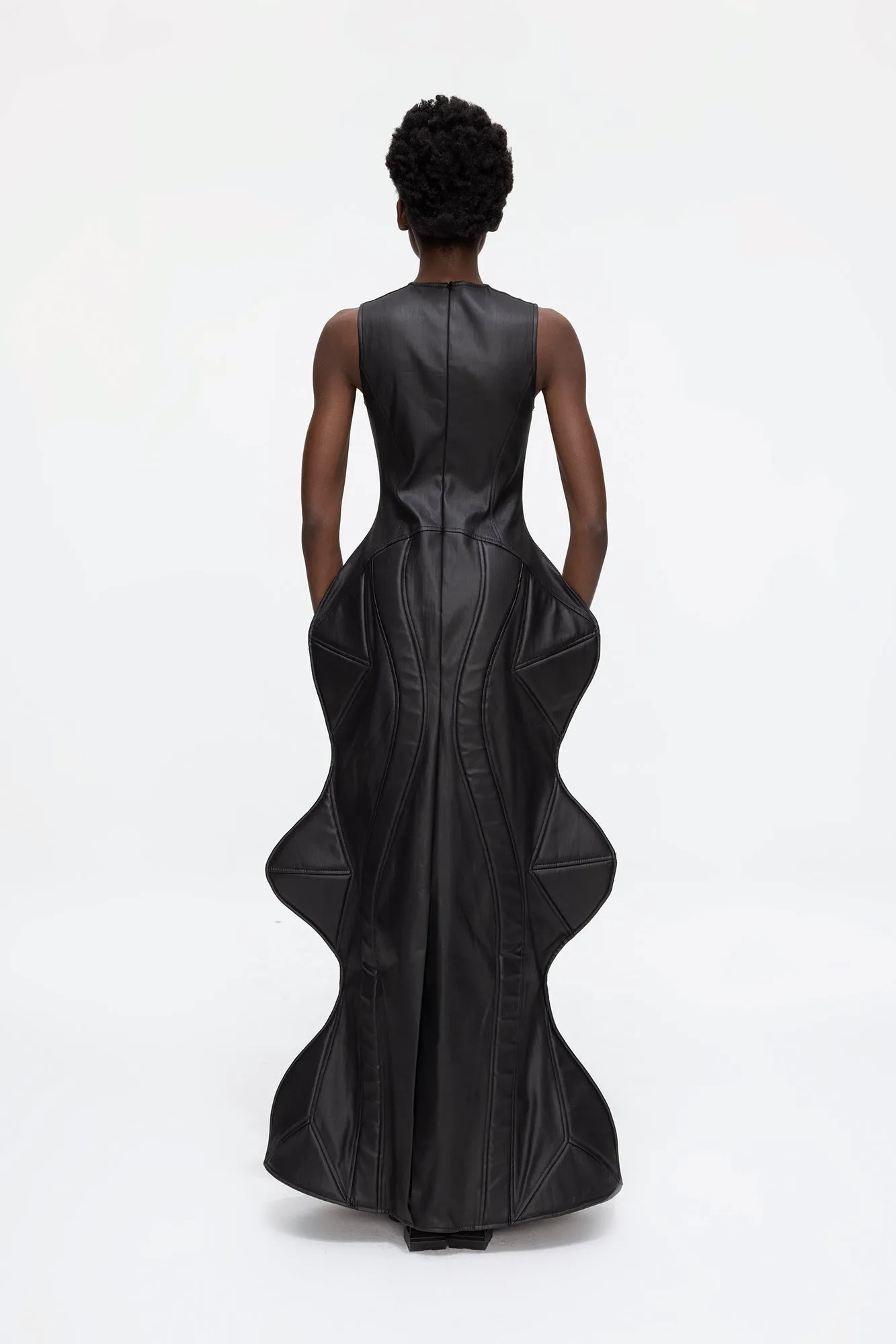 Three dimensional deconstruction wave dress