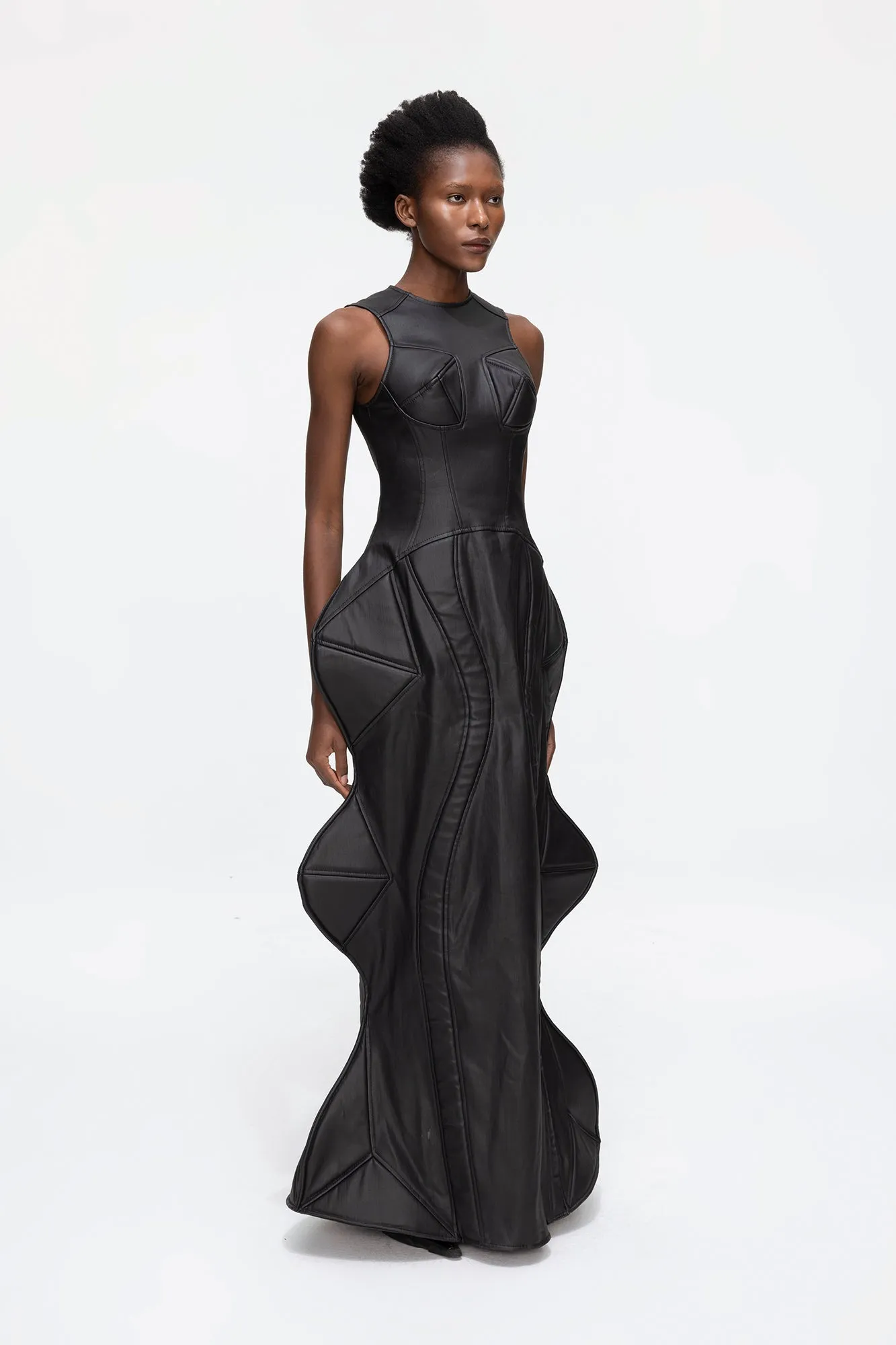 Three dimensional deconstruction wave dress