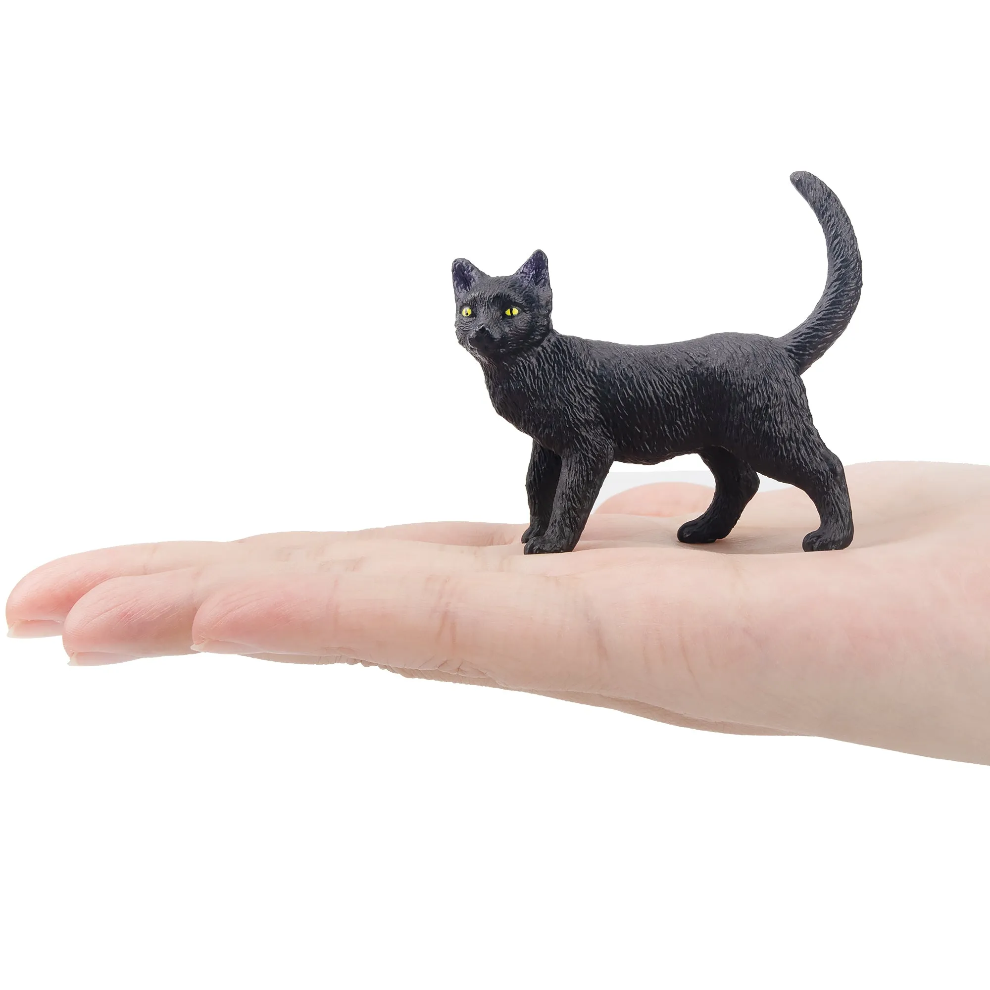 Toymany Mini Walking Black Cat Figurine Toy