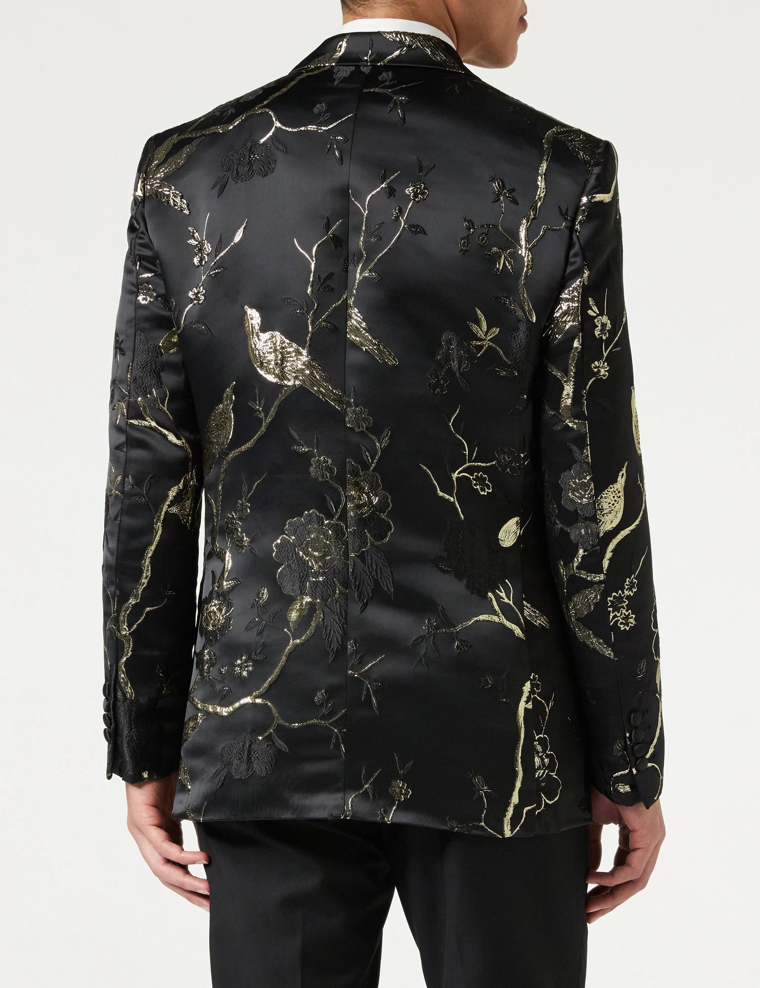 TUXEDO BLACK GOLD FLORAL BLAZER