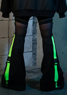 Uzurai Cyberpunk Tech Black Green Leg Warmer