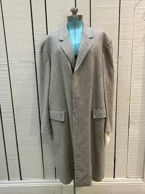 Vintage E. Braun and Co. Grey Wool and Silk Coat, Made in Baden-Baden W. Germany, Chest 44”