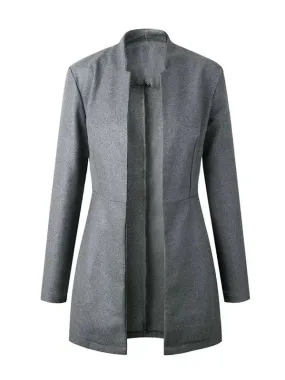 Wenkouban-Winter outfits Christmas Stand Collar Slim Waist Long Blazer Jacket