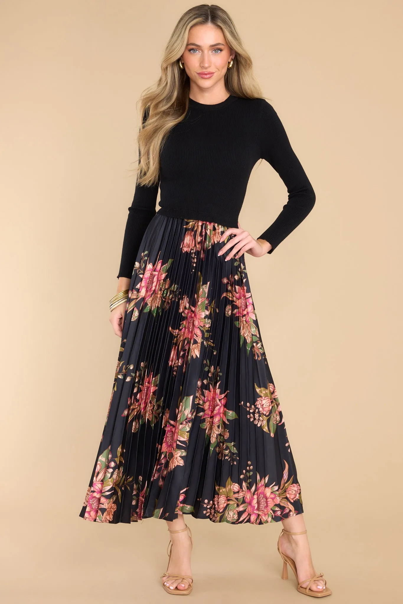 With Certainty Black Floral Maxi Dress