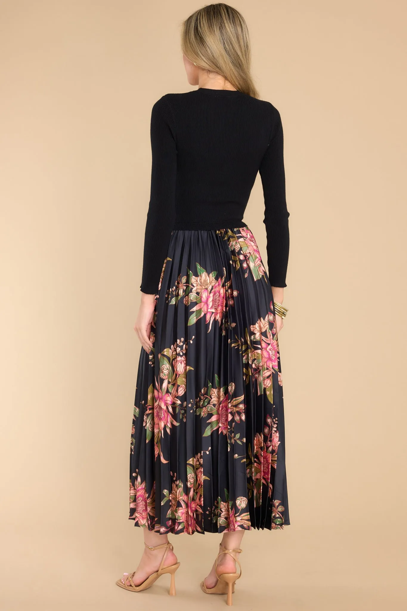 With Certainty Black Floral Maxi Dress