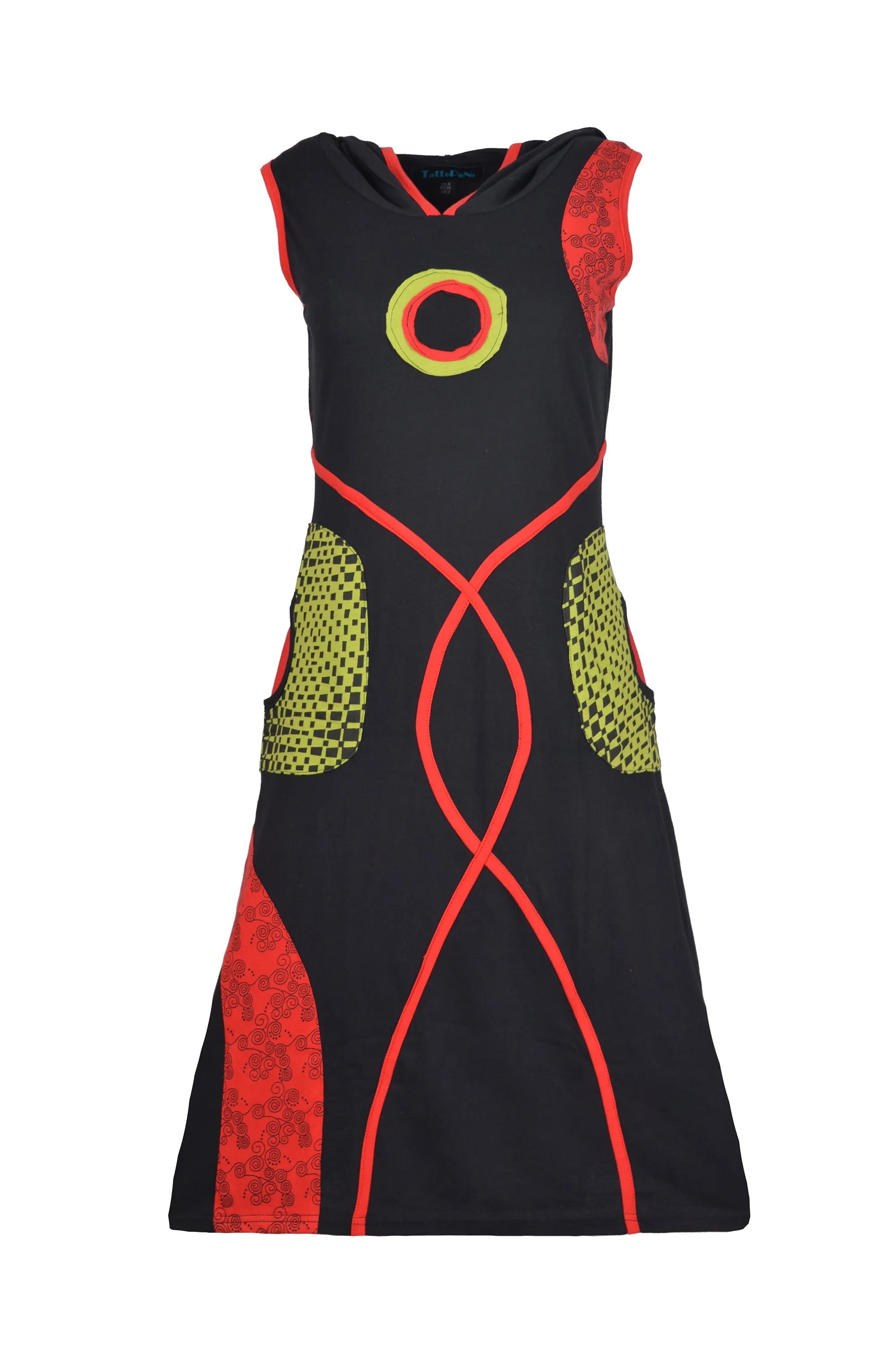 women-sleeveless-hoodie-dress-with-side-pocket-bindu