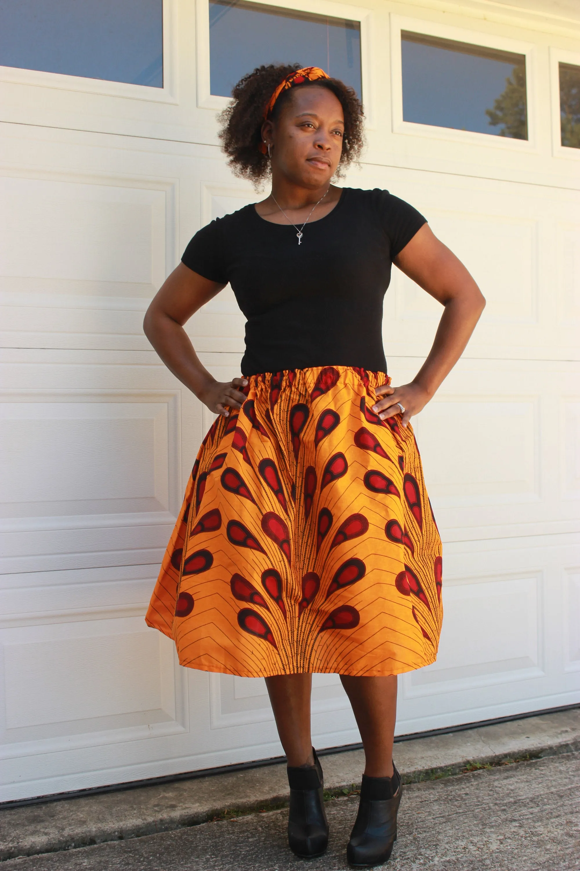 Women's Blue with Orange Skirt