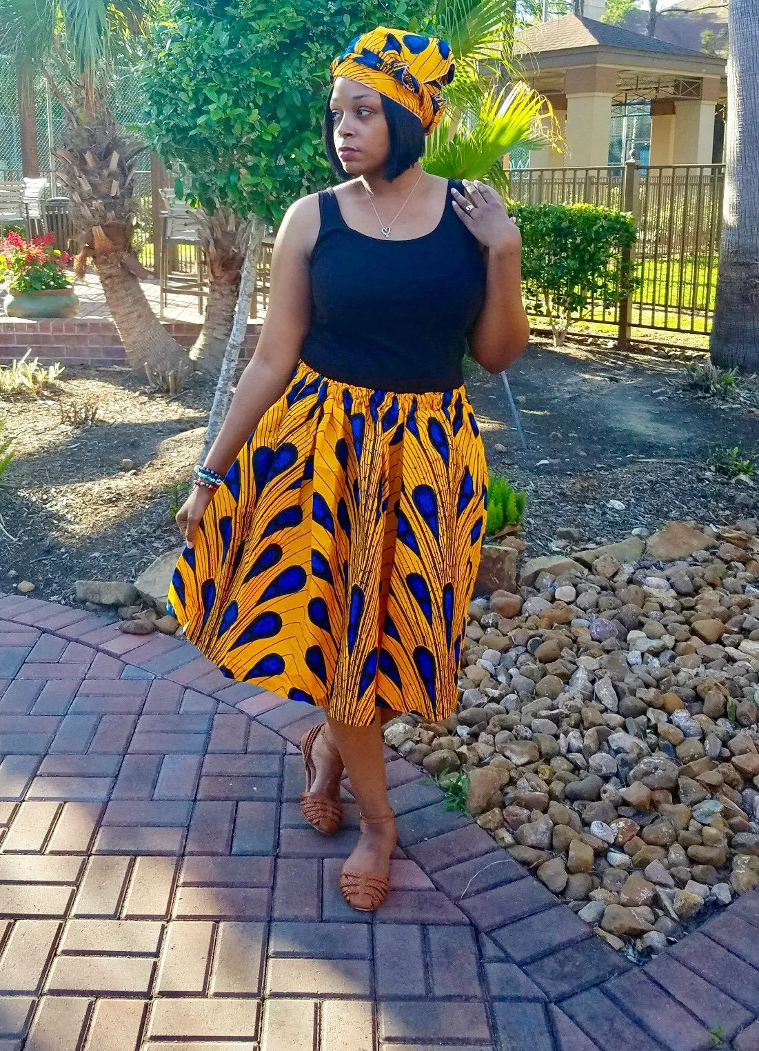 Women's Blue with Orange Skirt