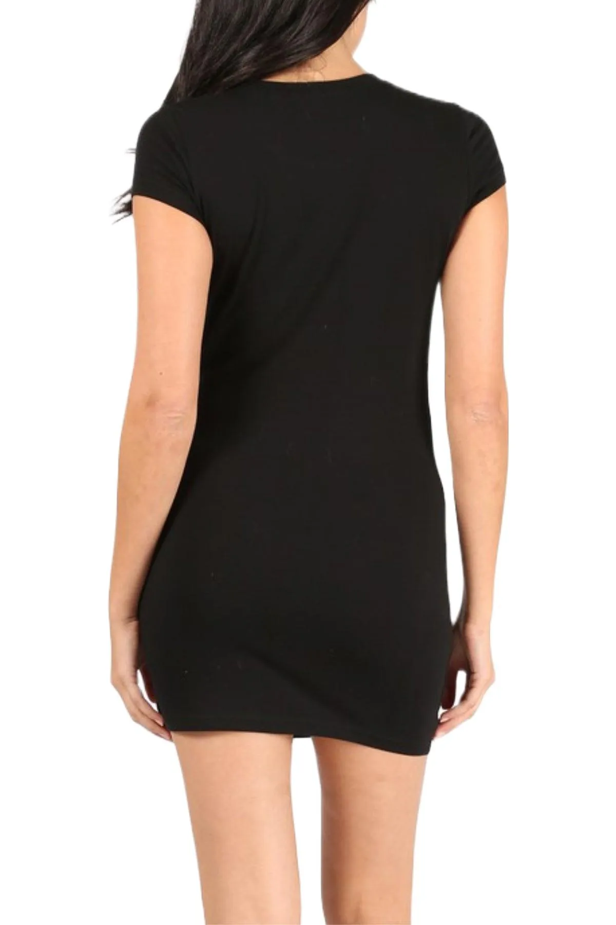 Women's Roundneck Mini Bodycon T-Shirt Dress