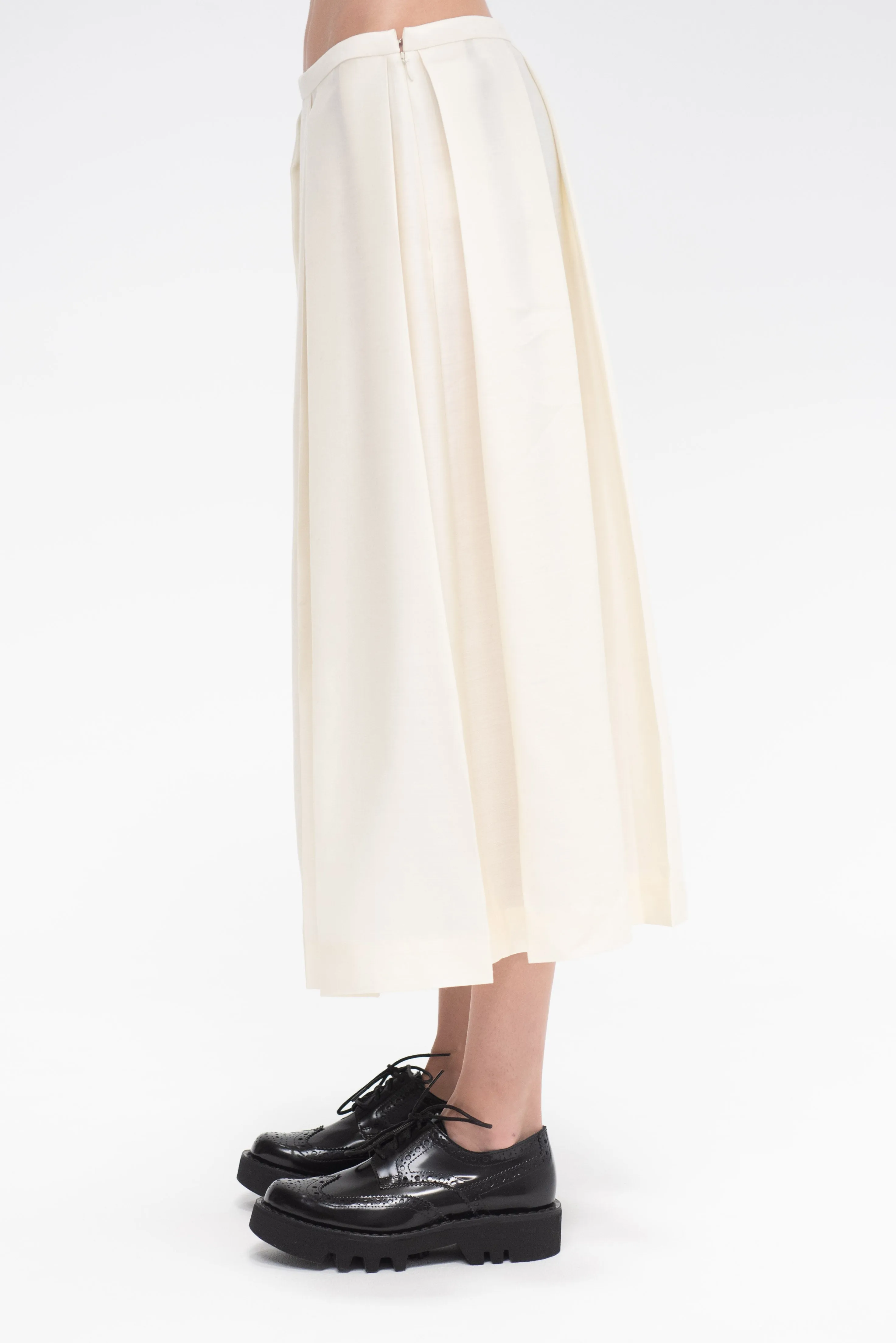 Wool Silk Twinflower Skirt, Macadamia