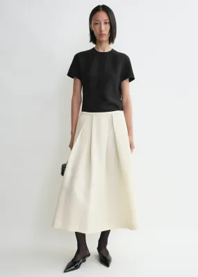 Wool silk twinflower skirt macadamia